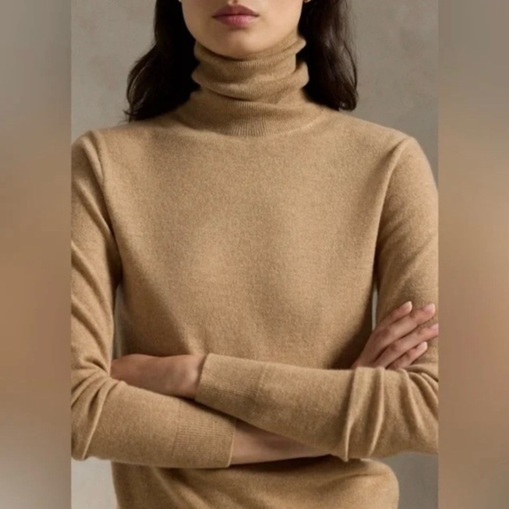 Polo Ralph Lauren 100% Cashmere Turtleneck Sweater in Camel Size XS